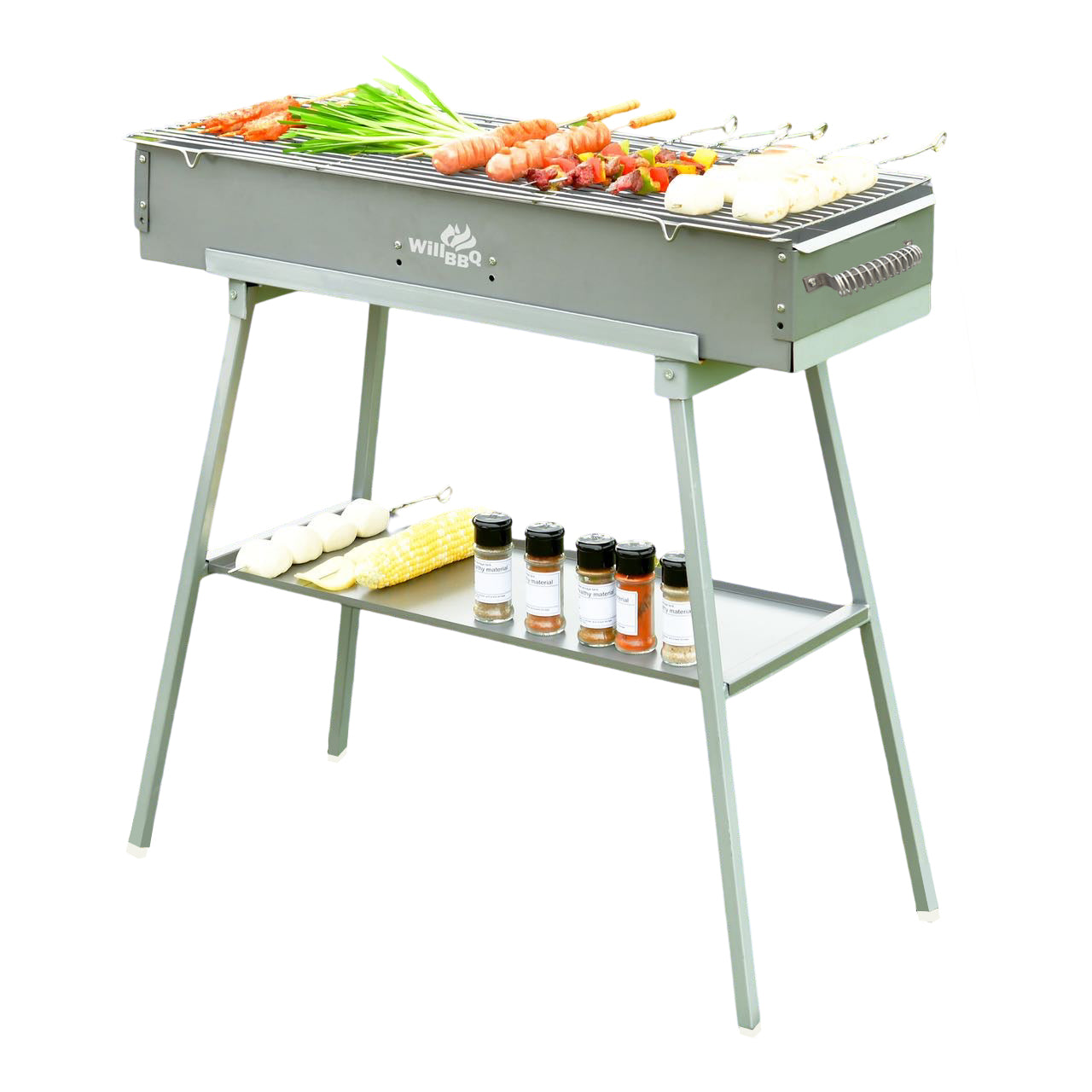 WillBBQ 80cm(L) * 26cm(W) Charcoal Hibachi Grill