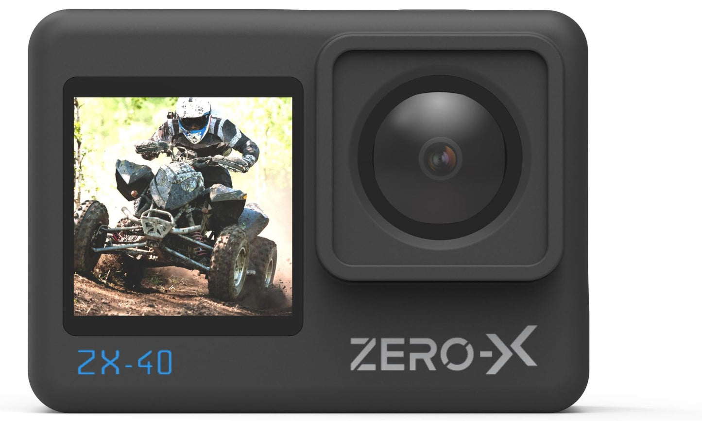 Zero-X ZX-40 4K UHD Action Camera with Dual Display & Wi-Fi