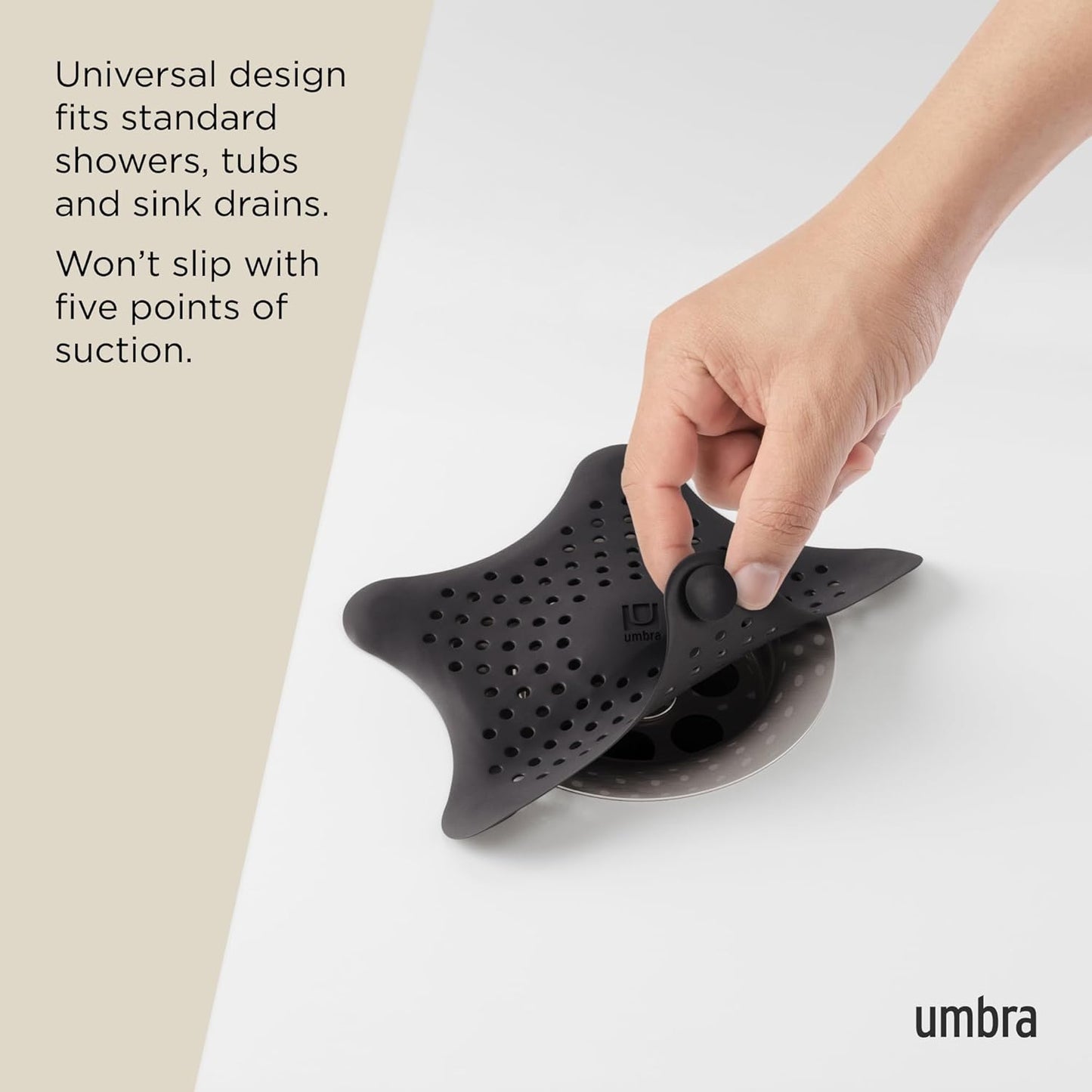 Umbra Starfish Drain Cover/Hair Catcher, Black