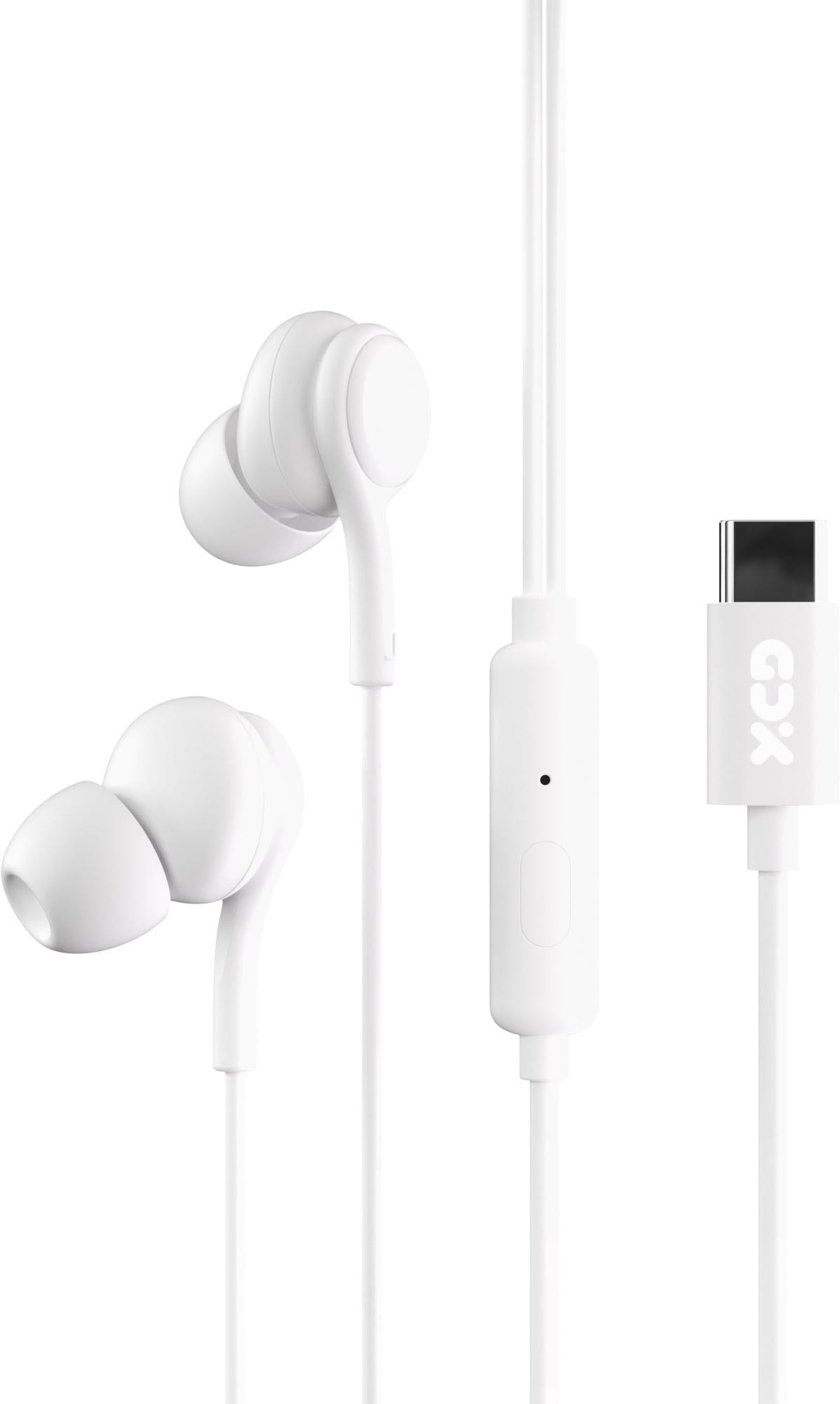 XCD XCD23004 USB-C Wired In-Ear with Mic Headphones (White)