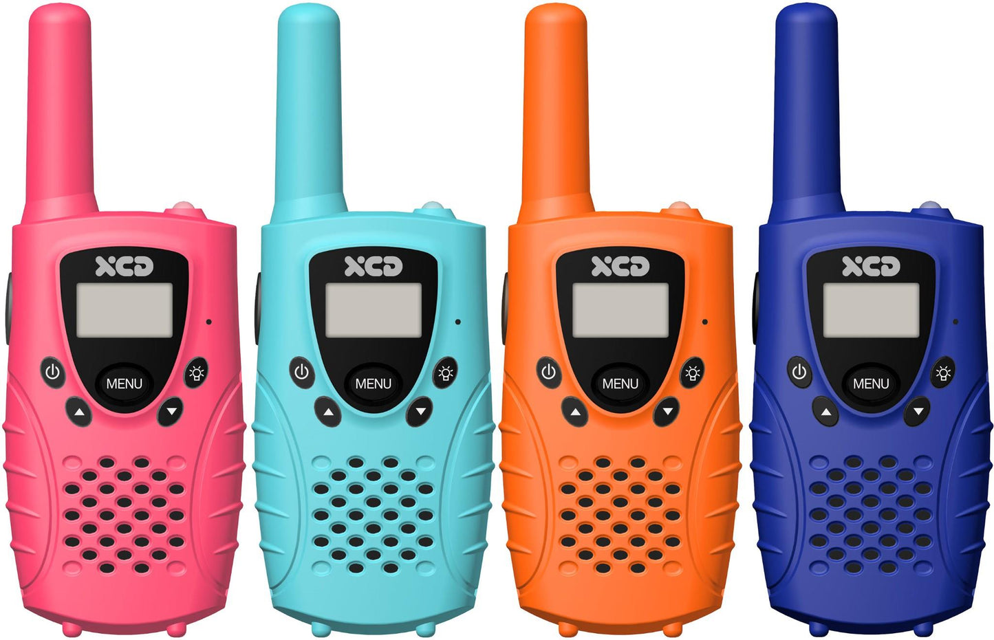 XCD UHF CB 0.5W Handheld Radio 4 Pack (Pink/Cyan/Orange/Blue)