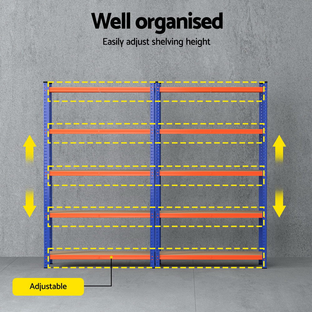 2 x 1.8M Giantz Garage Shelving Warehouse Rack