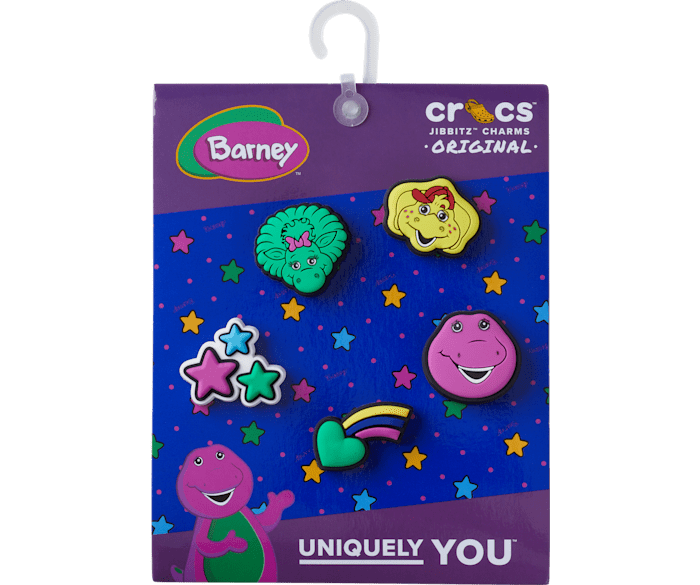 Crocs Jibbitz 5-Pack Barney Shoe Charms | Jibbitz for Crocs