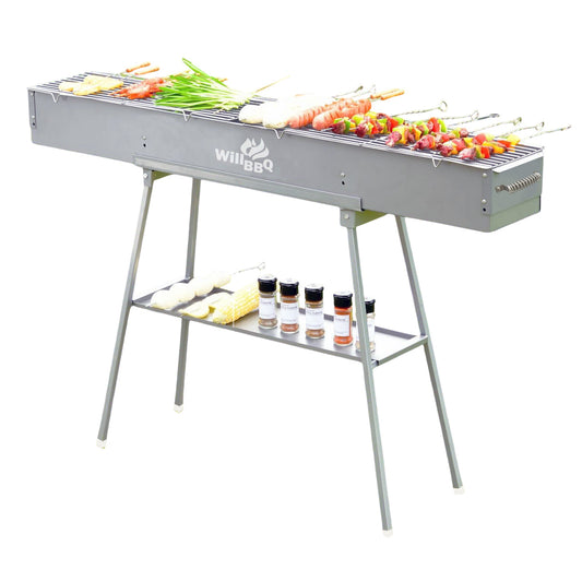 WillBBQ 120cm(L) * 18cm(W)  Charcoal Hibachi Grill