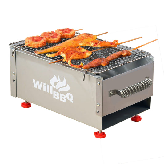 WillBBQ 30cm(L) * 18cm(W) Charcoal Hibachi Grill