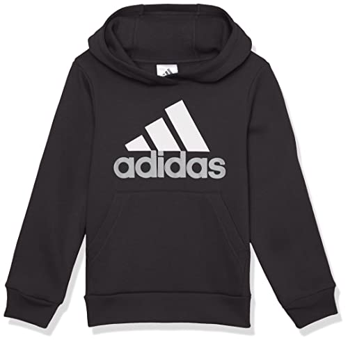 adidas Boys' Long Sleeve Fleece Pullover Hoodie, Black, 2T