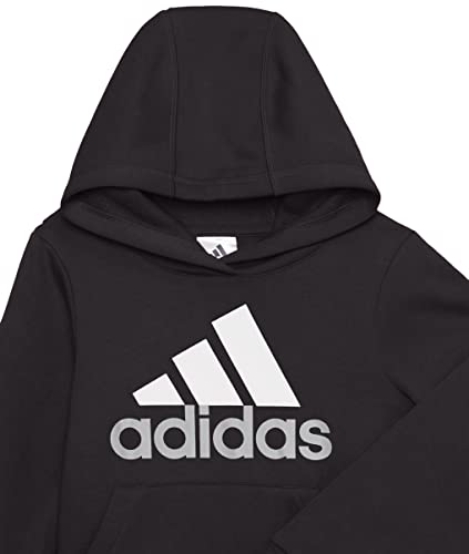 adidas Boys' Long Sleeve Fleece Pullover Hoodie, Black, 2T