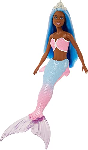 Barbie Dreamtopia Mermaid Doll, Blue Hair with Pink & Blue Ombre Mermaid Tail