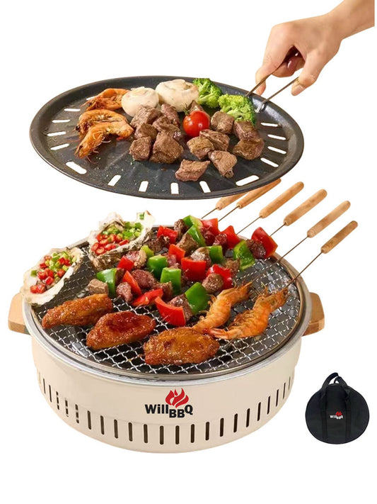 WillBBQ Portable Bench Top Charcoal BBQ Grill