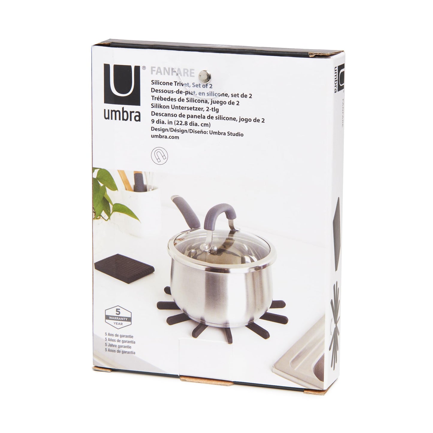 Umbra Fanfare Silicone Trivet (Set of 2) Black