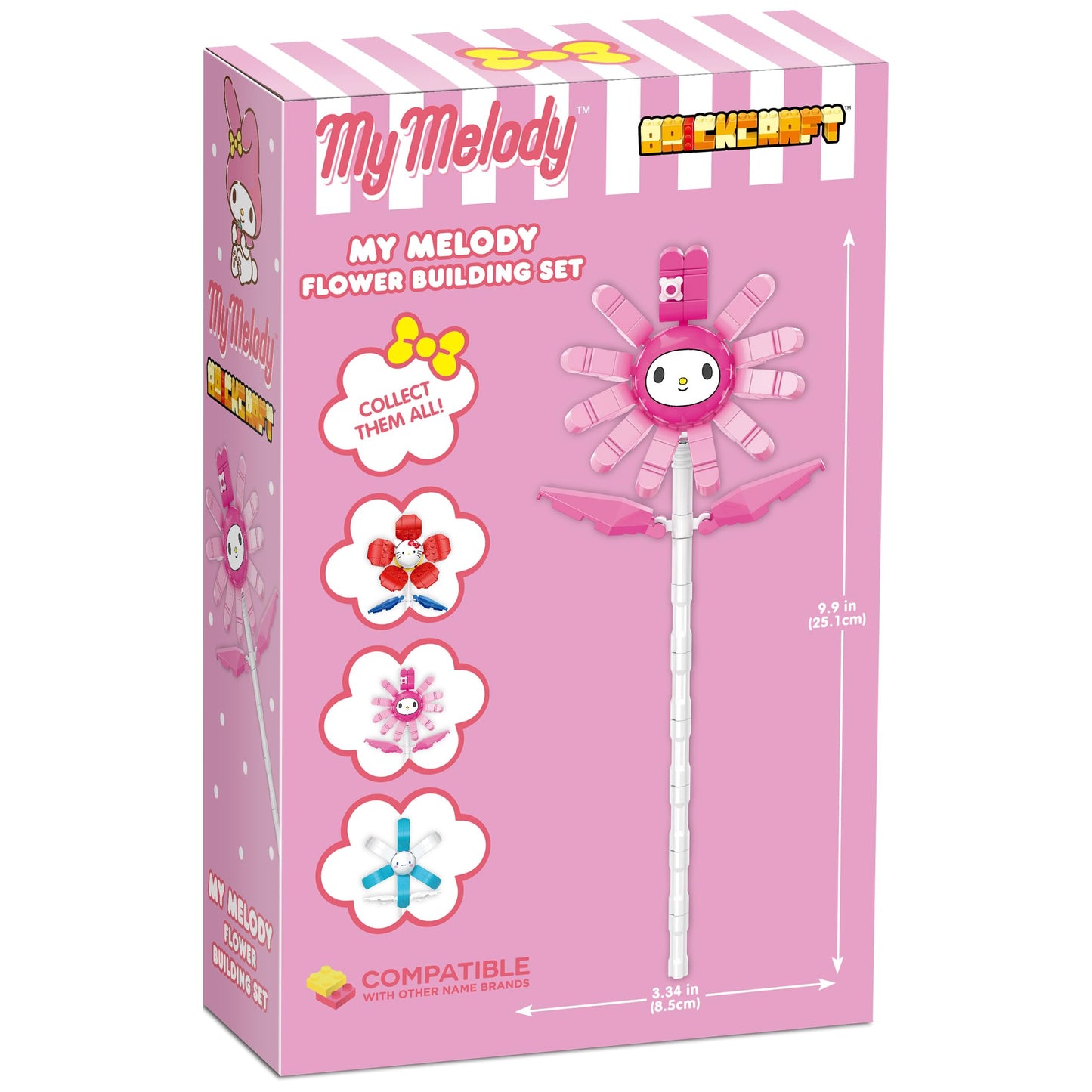 Brickcraft Officially Licensed Sanrio My Melody Flower, 92 Pieces Building Set