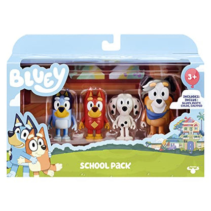 Bluey and Friends School Pack, Includes 4 Figures