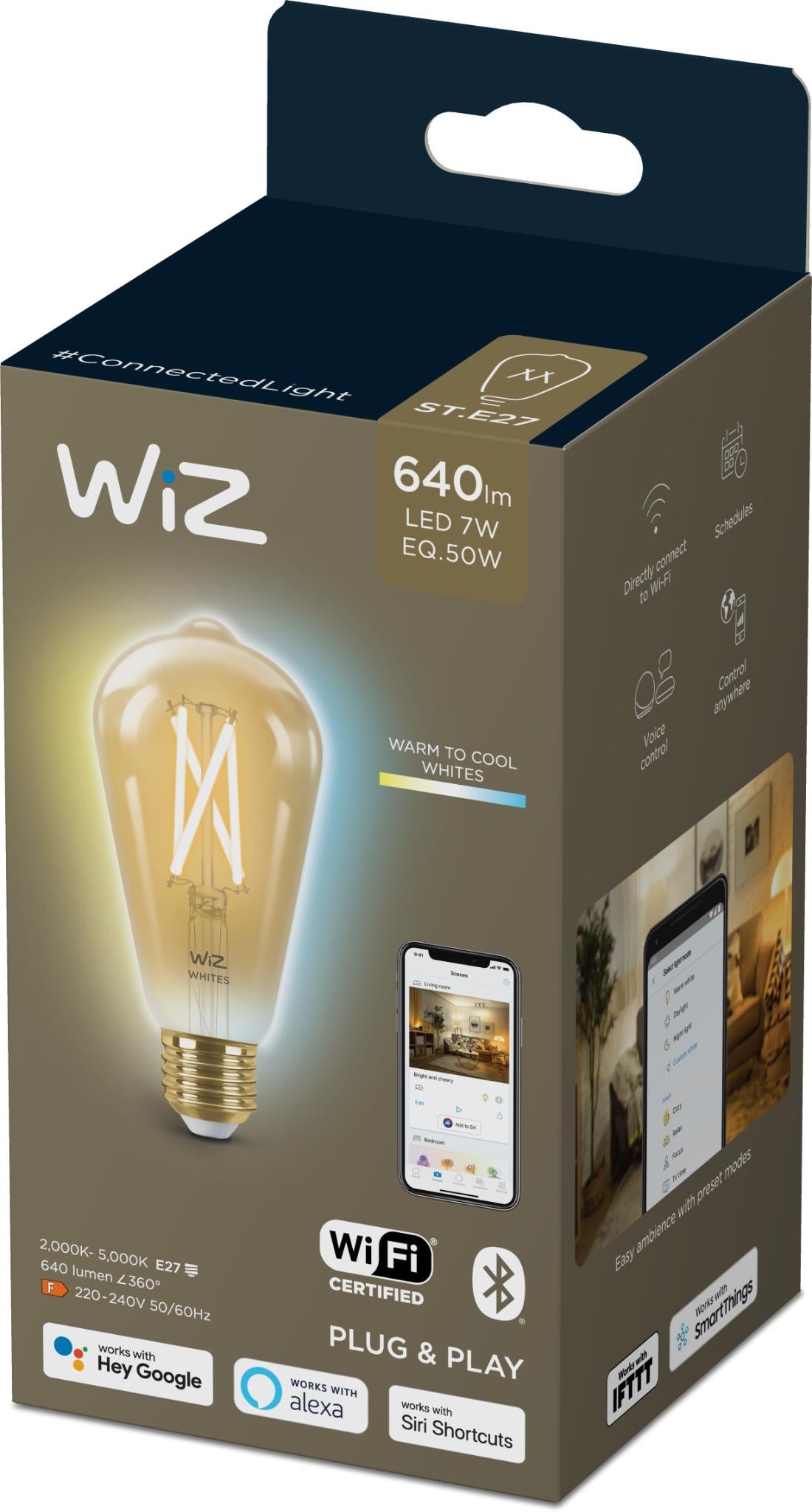WiZ Filament ST64 E27 Smart Bulb