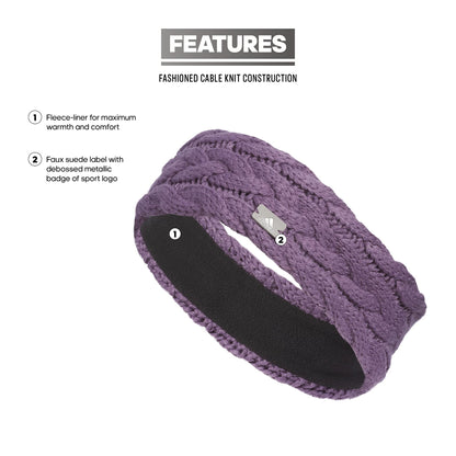 adidas Women's Fashion Knit Headband, Shadow Violet/Grey/Silver Metallic