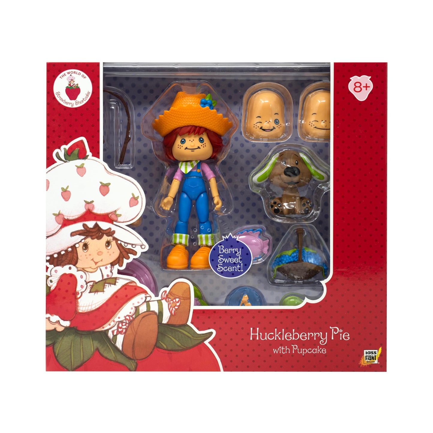 Boss Fight Studio Strawberry Shortcake Huckleberry Pie with Pupcake, Collectible Figure