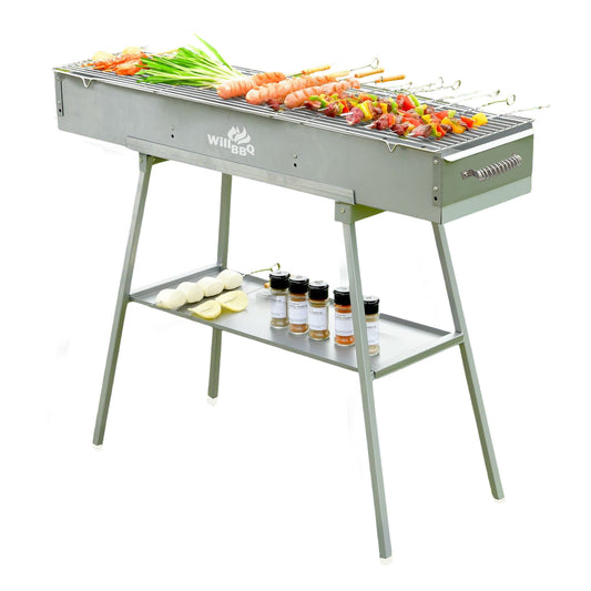 WillBBQ 100cm(L) * 26cm(W)  Charcoal Hibachi Grill