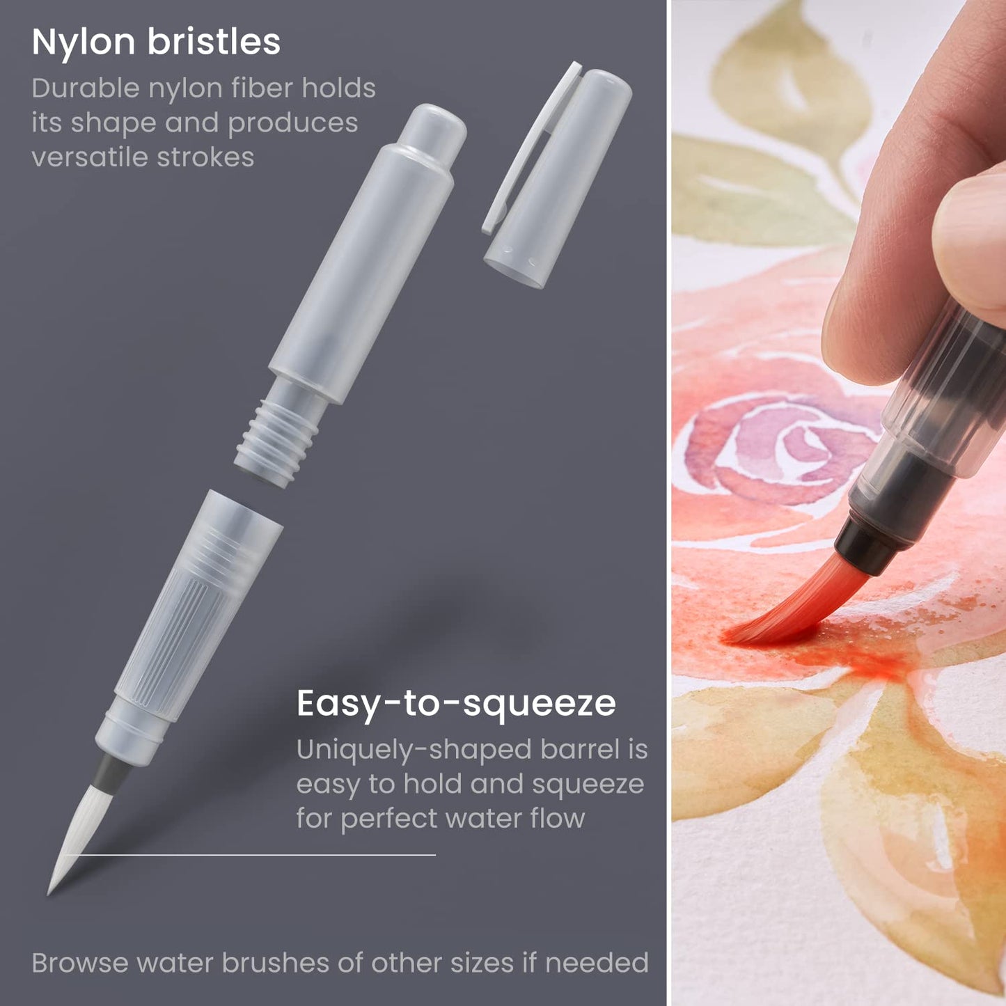 ARTEZA Watercolor Paint Set, 12 Pastel Tones Half Pans, Watercolor Set with Brush, Semi Moist Pastel Paint