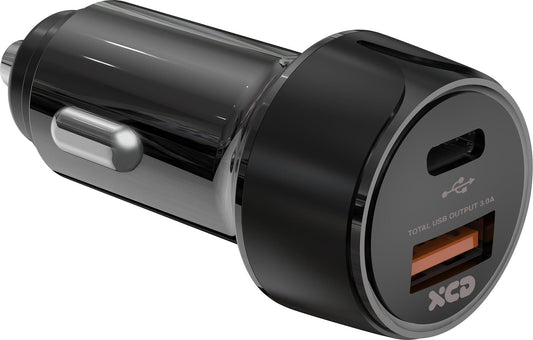 XCD Dual USB-C/USB-A 20W Car Charger
