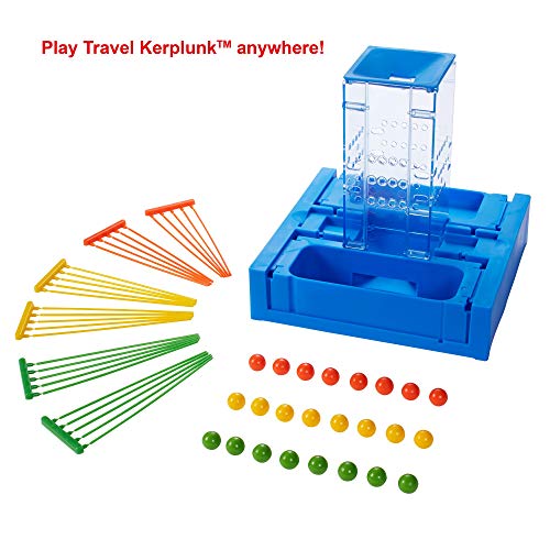 Mattel Games Travel Kerplunk, Portable Kids Game with Built-in Storage