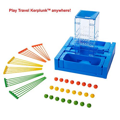Mattel Games Travel Kerplunk, Portable Kids Game with Built-in Storage