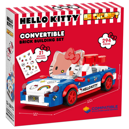 Brickcraft Officially Licensed Sanrio Hello Kitty Custom Convertible, 294 Pieces Building Set