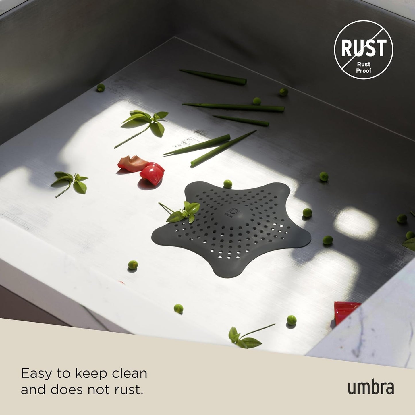 Umbra Starfish Drain Cover/Hair Catcher, Black