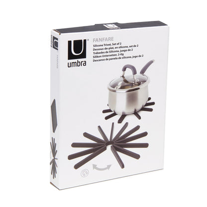 Umbra Fanfare Silicone Trivet (Set of 2) Black