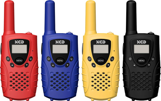 XCD UHF CB 0.5W Handheld Radio 4 Pack (Red/Blue/Yellow/Black)