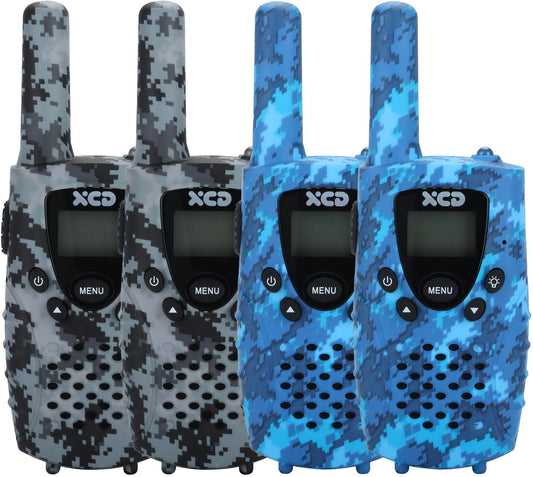 XCD UHF CB 0.5W Handheld Radio 4 Pack (Camo Grey/Camo Blue)