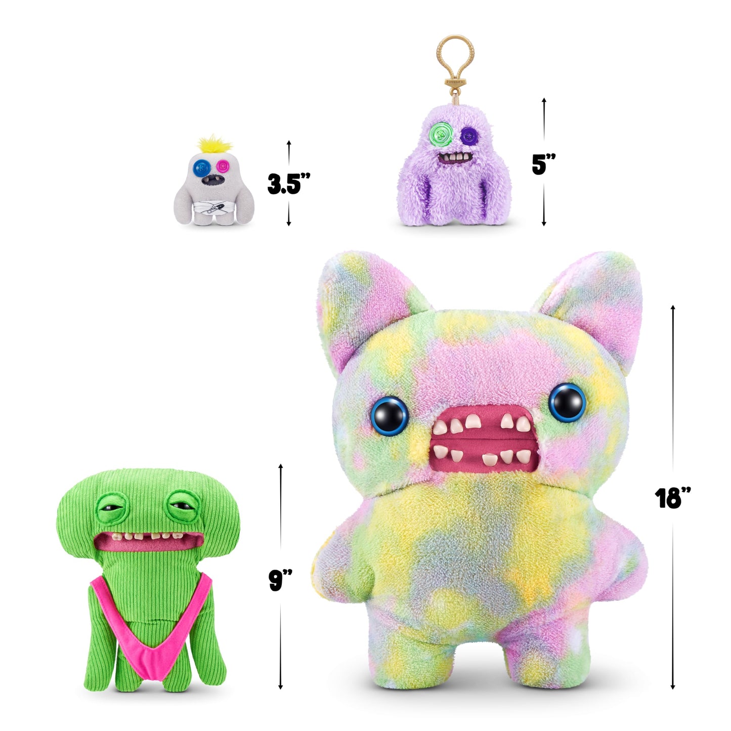 ZURU Funny Ugly Monster Vacay Vibes - Smiley O Riley Plush Fuggler, Green