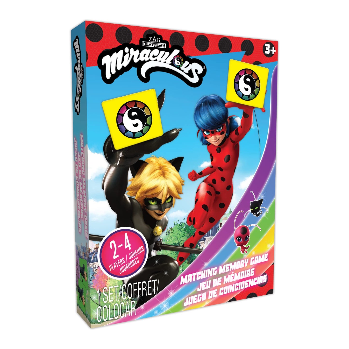 Zag Heroez Miraculous Ladybug Memory Matching Game - 72 Memory Cards