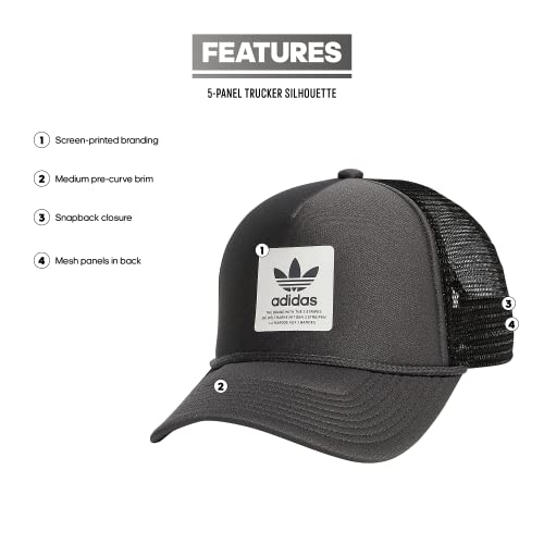adidas Originals Dispatch Trucker 5-Panel High Crown Mesh-Back Adjustable Strapback Cap