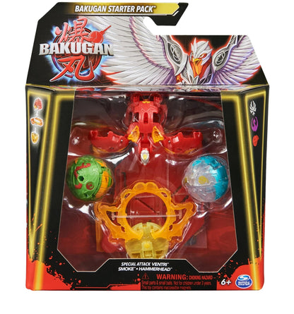Bakugan Starter 3-Pack Spinning Action Figures, Special Attack Bruiser, Octogan and Nillious