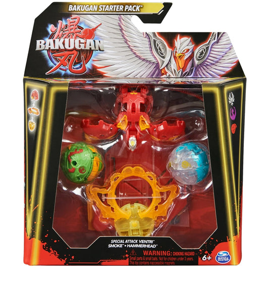 Bakugan Starter 3-Pack Spinning Action Figures, Special Attack Bruiser, Octogan and Nillious
