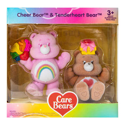 Care Bears Cheer Bear & Tenderheart Bear Mini Figure 2-Pack (Flocked)