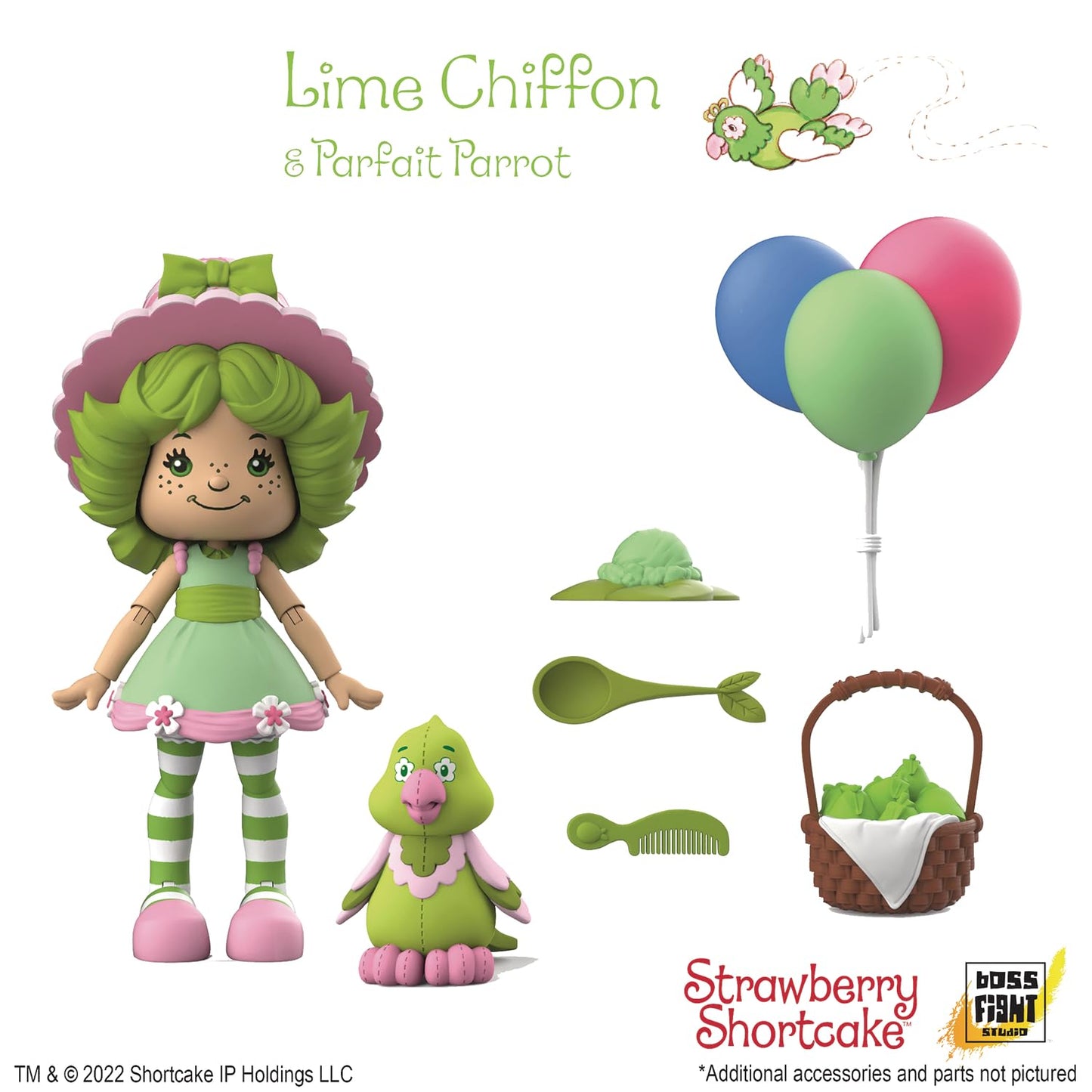 Boss Fight Studio Strawberry Shortcake Lime Chiffon & Parfait the Parrot, Collectible Figure