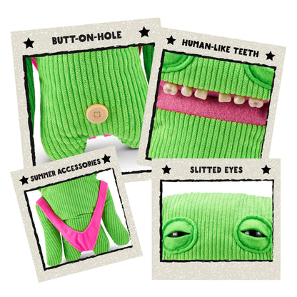 ZURU Funny Ugly Monster Vacay Vibes - Smiley O Riley Plush Fuggler, Green