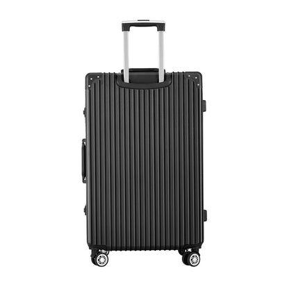 Wanderlite 28 Inch Luggage with TSA Lock Stainless�Steel�Wrapped�Corners Hard Shell Travel Suitcase Luggage Case Black