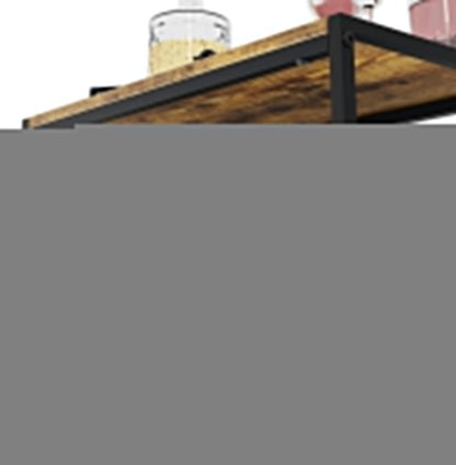 6-Tier Freestanding Wine Rack for 30 Bottles with Wood Countertop and Sturdy Metal Frame