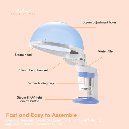 2 In 1 Facial and Hair Steamer Face Skin Portable Table Top Steam Ozone Machine
