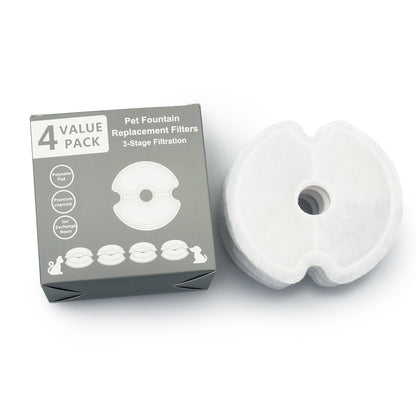 YES4PETS 8 x Pet Dog Cat Fountain Filter Replacement Activated Carbon Ion Exchange Resin Triple Filtration System Automatic Water Dispenser Compatible