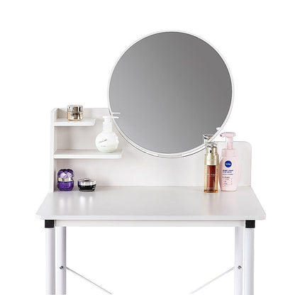 White Dressing Table with Mirror – Makeup Vanity Desk for Bedroom