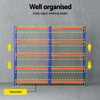 2 x 1.8M Giantz Garage Shelving Warehouse Rack