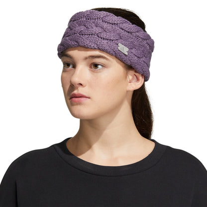 adidas Women's Fashion Knit Headband, Shadow Violet/Grey/Silver Metallic