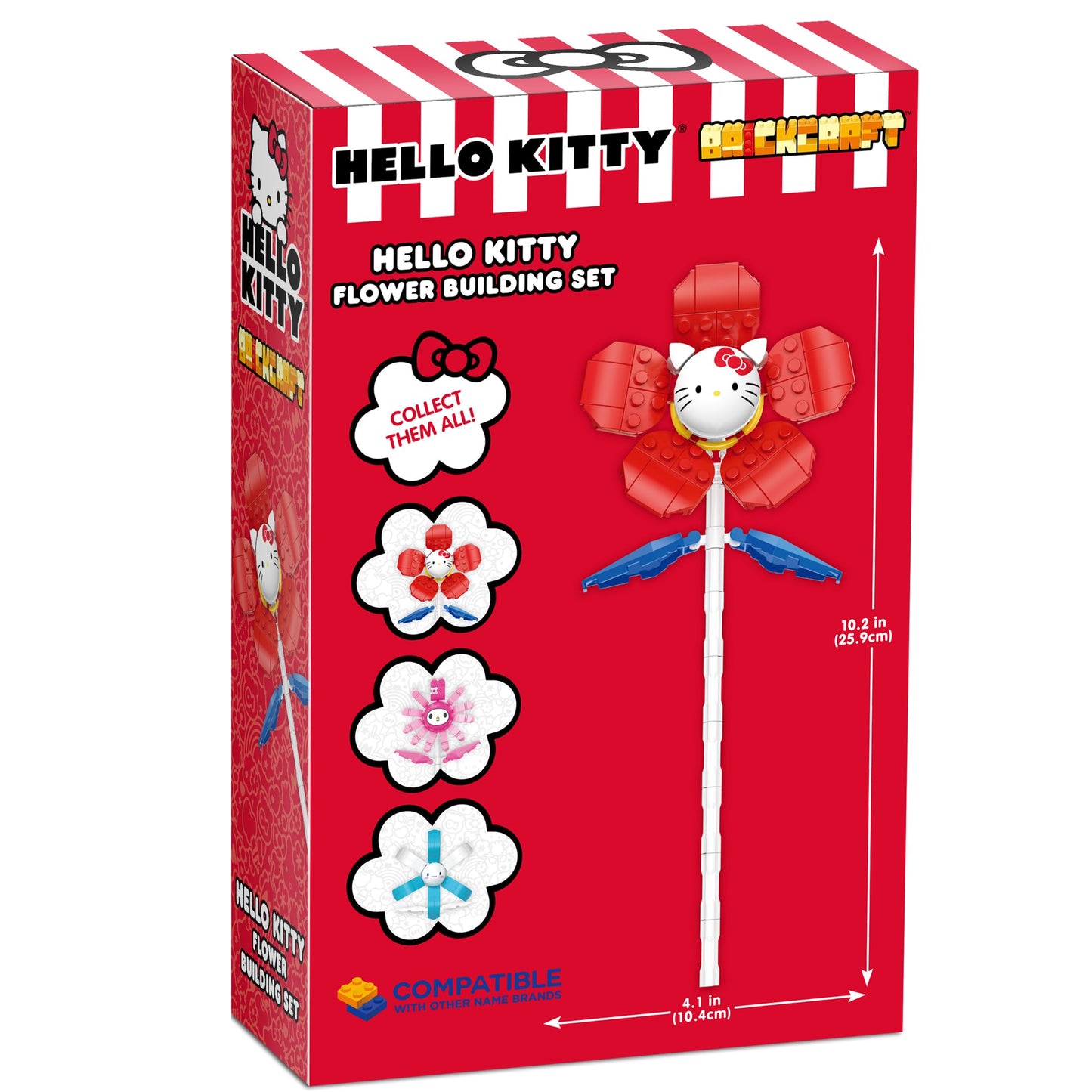 Brickcraft Officially Licensed Sanrio Hello Kitty Flower, 74 Pieces Building Set