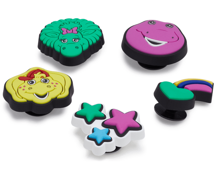 Crocs Jibbitz 5-Pack Barney Shoe Charms | Jibbitz for Crocs