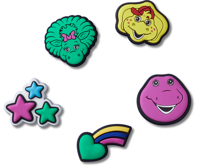 Crocs Jibbitz 5-Pack Barney Shoe Charms | Jibbitz for Crocs