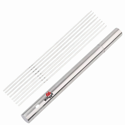 WillBBQ Premium Stainless Steel Skewer Tube 100PC