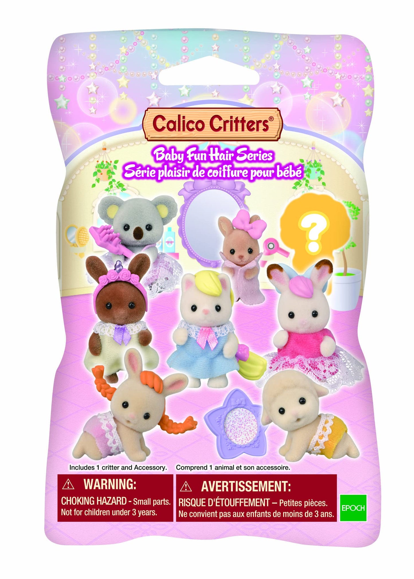 Calico Critters Baby Fun Hair Series Blind Bag (Includes 1 Bag, Styles Vary)