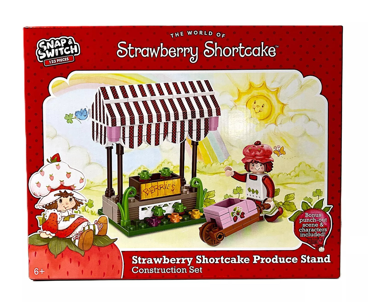 Well Played Toys Strawberry Shortcake Produce Stand Build Set & Figure - 123 pieces